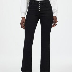Madewell kick out crop jeans in black rinse wash size 30